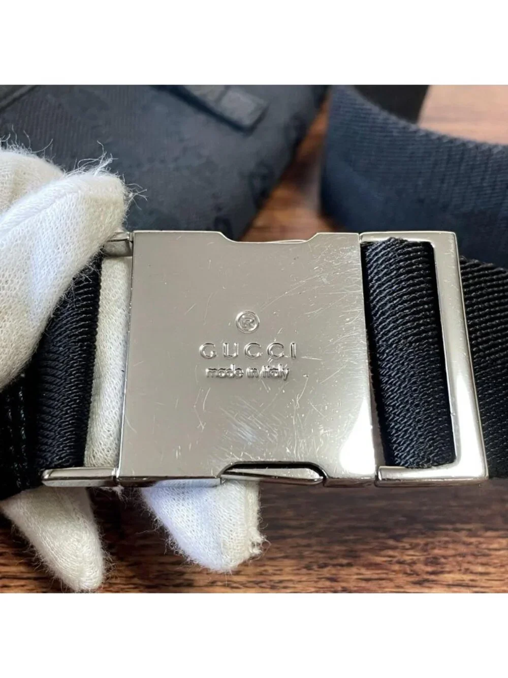 Gucci GG Canvas Leather Waist Bag Pouch Jackie